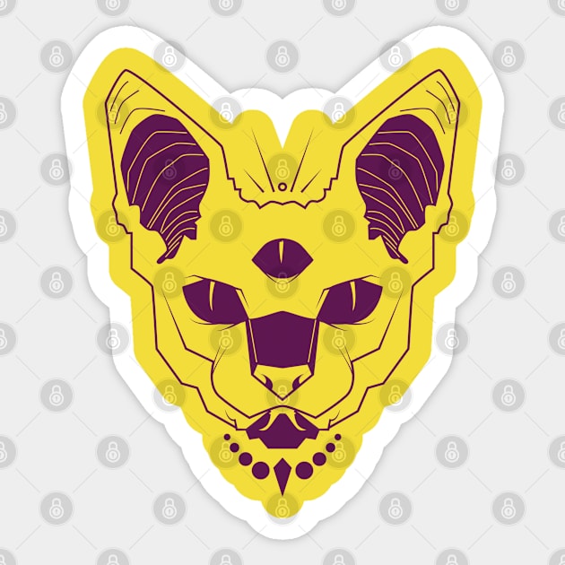 Three eyed Cat sphinx Sticker by Elsieartwork